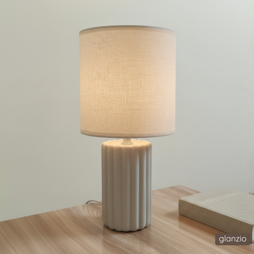 Glanzio Table Lamp with Marble Base | Luxury Ambient Bedside & Living Room Lamp