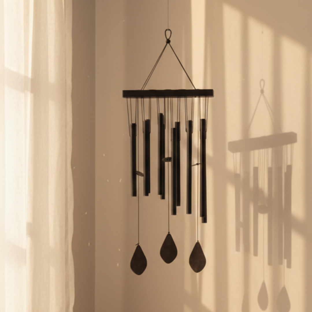 Premium Black Metal Wind Chime for Garden & Balcony – Soothing Outdoor Hanging Decor