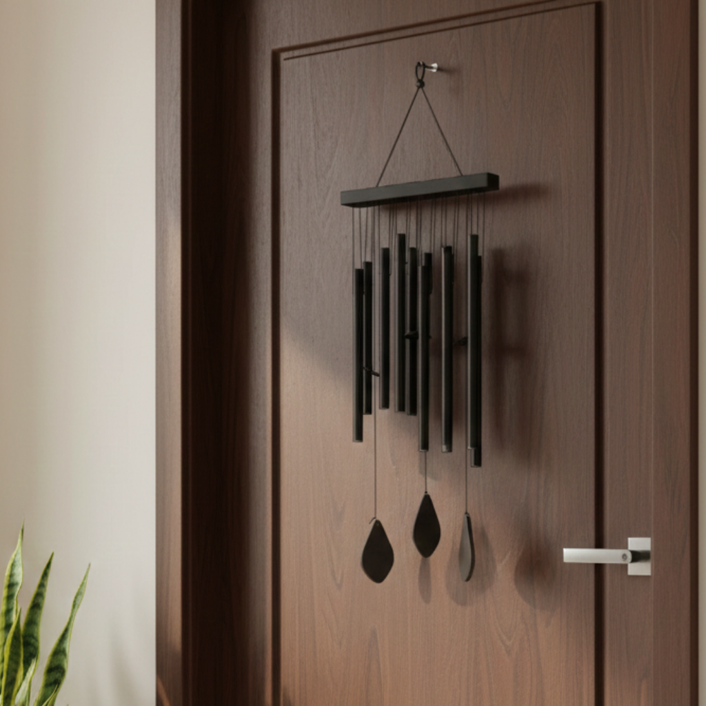 Premium Black Metal Wind Chime for Garden & Balcony – Soothing Outdoor Hanging Decor
