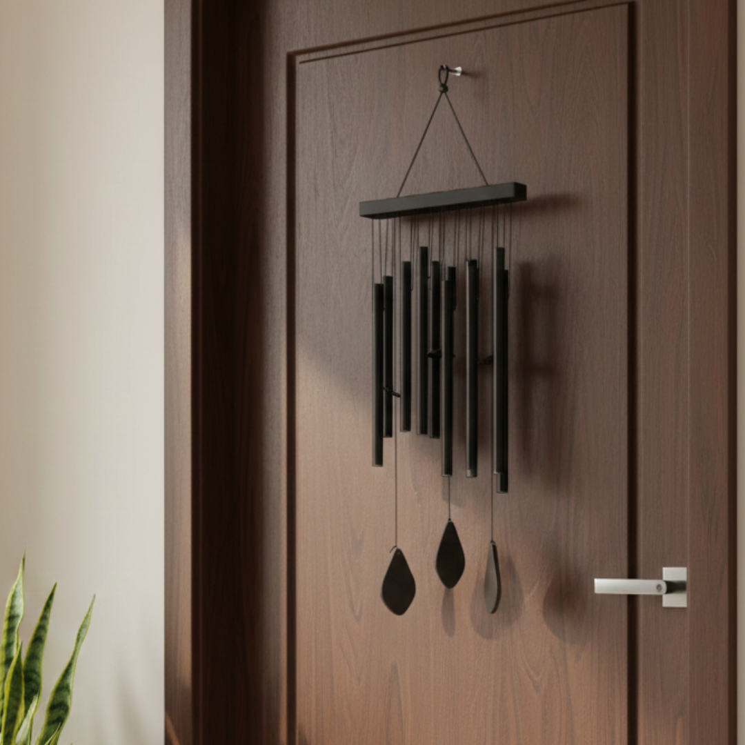 Premium Black Metal Wind Chime for Garden & Balcony – Soothing Outdoor Hanging Decor