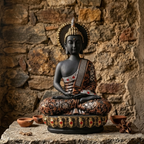 Bring Home the Blessings: Handcrafted Black Buddha Statue for Peace, Prosperity & Positive Energy