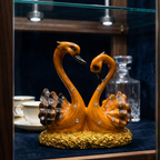 Forever Bond Swan Couple Showpiece for Home Decor, Anniversary Gift, Wedding Gift, Golden Romantic Swan Statue