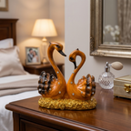 Forever Bond Swan Couple Showpiece for Home Decor, Anniversary Gift, Wedding Gift, Golden Romantic Swan Statue