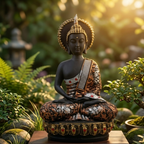 Bring Home the Blessings: Handcrafted Black Buddha Statue for Peace, Prosperity & Positive Energy