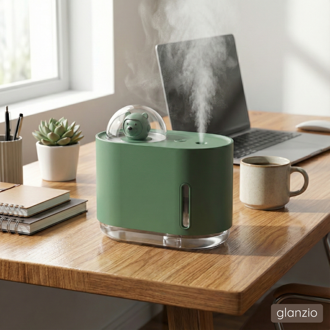 Bear Ultrasonic Humidifier by glanzio | Stylish, Cool Mist & Playful Comfort for Home & Offices
