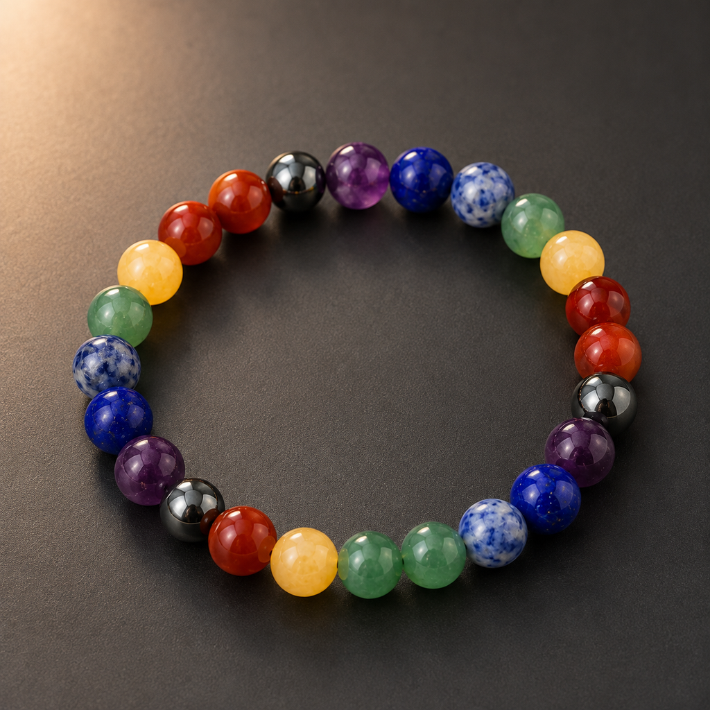 7 Chakra Natural Stone Bracelet - Balance, Energy & Positive Vibes