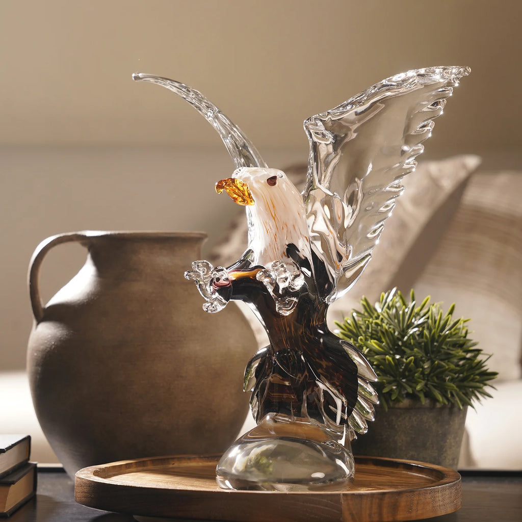 White and Black Glass Eagle