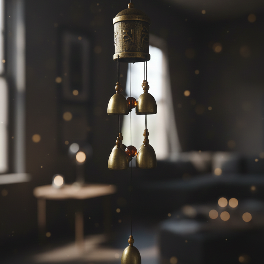 Window Hanging Blessing Bell: Spiritual Metal Wind Chime for Positive Energy, Healing Vibes, Protection & Good Luck