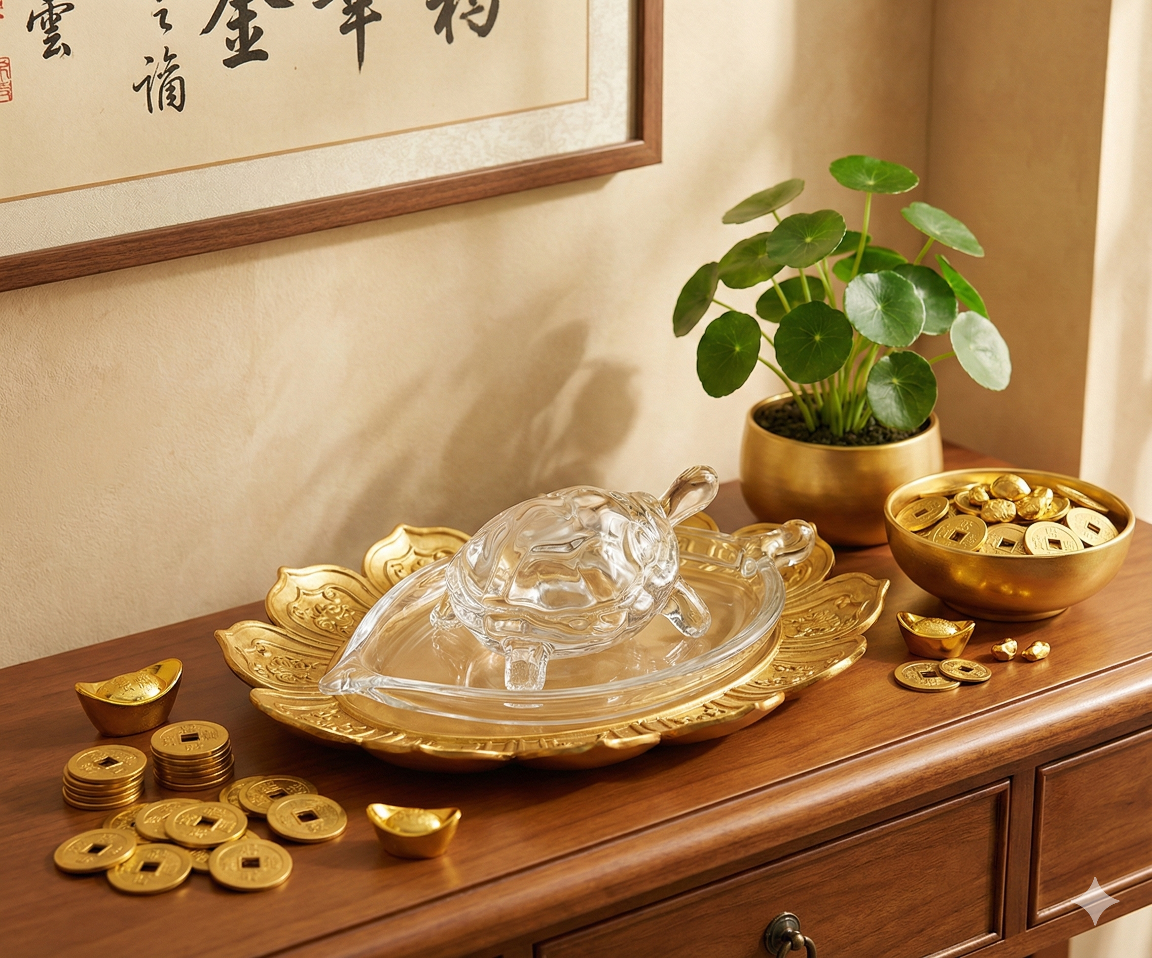 Crystal Glass Turtle for Wealth - Vastu & Zodiac Luck Decor for Home