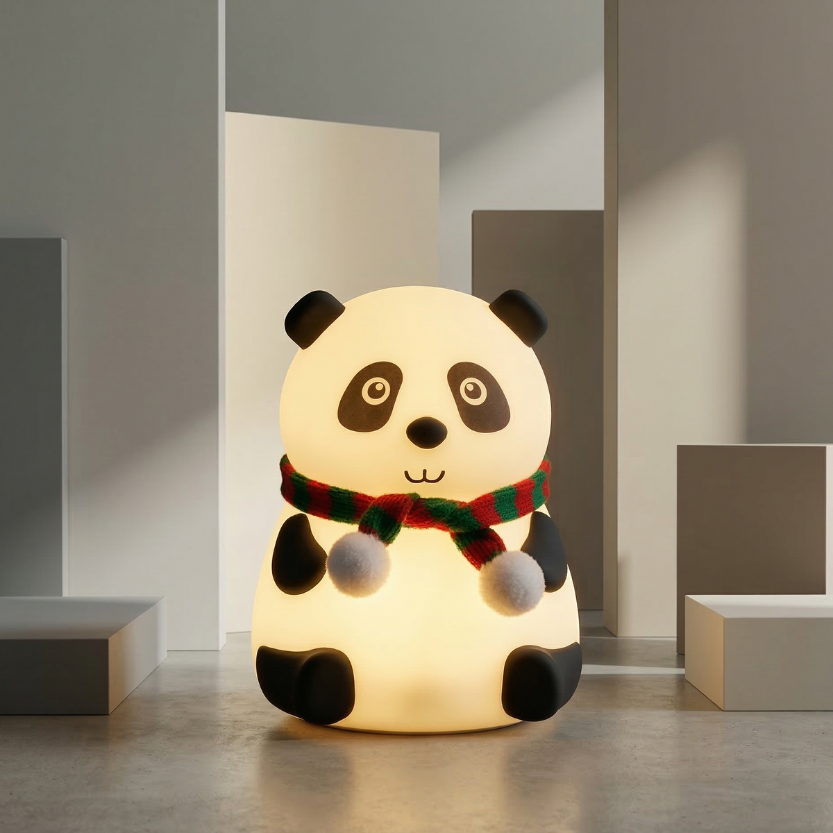 Cute Panda LED Night Lamp: Tap Control 8 Color Changing Bedside Light