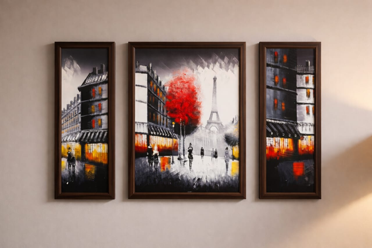 Midnight in Paris: The Signature Series – 3 Panel Luxury Wall Art