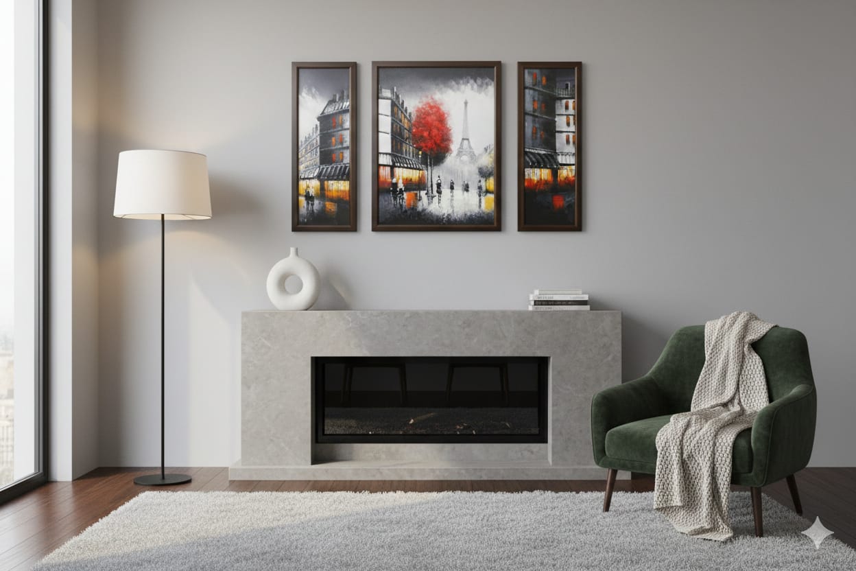 Midnight in Paris: The Signature Series – 3 Panel Luxury Wall Art