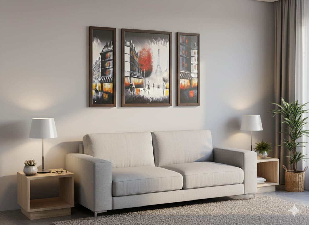 Midnight in Paris: The Signature Series – 3 Panel Luxury Wall Art
