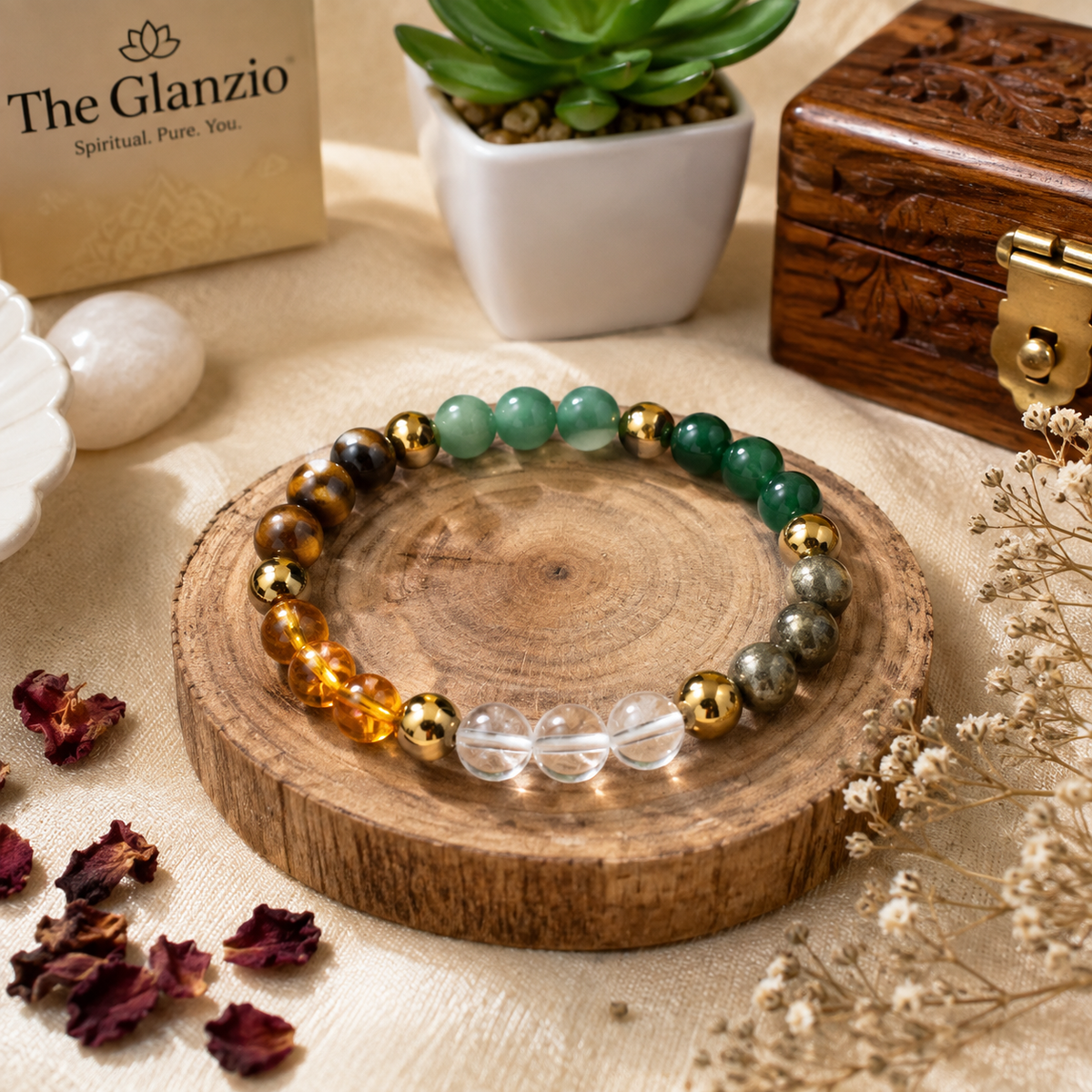 Dhan Yog Bracelet - Natural Stone Bracelet for Prosperity, Abundance & Positive Energy