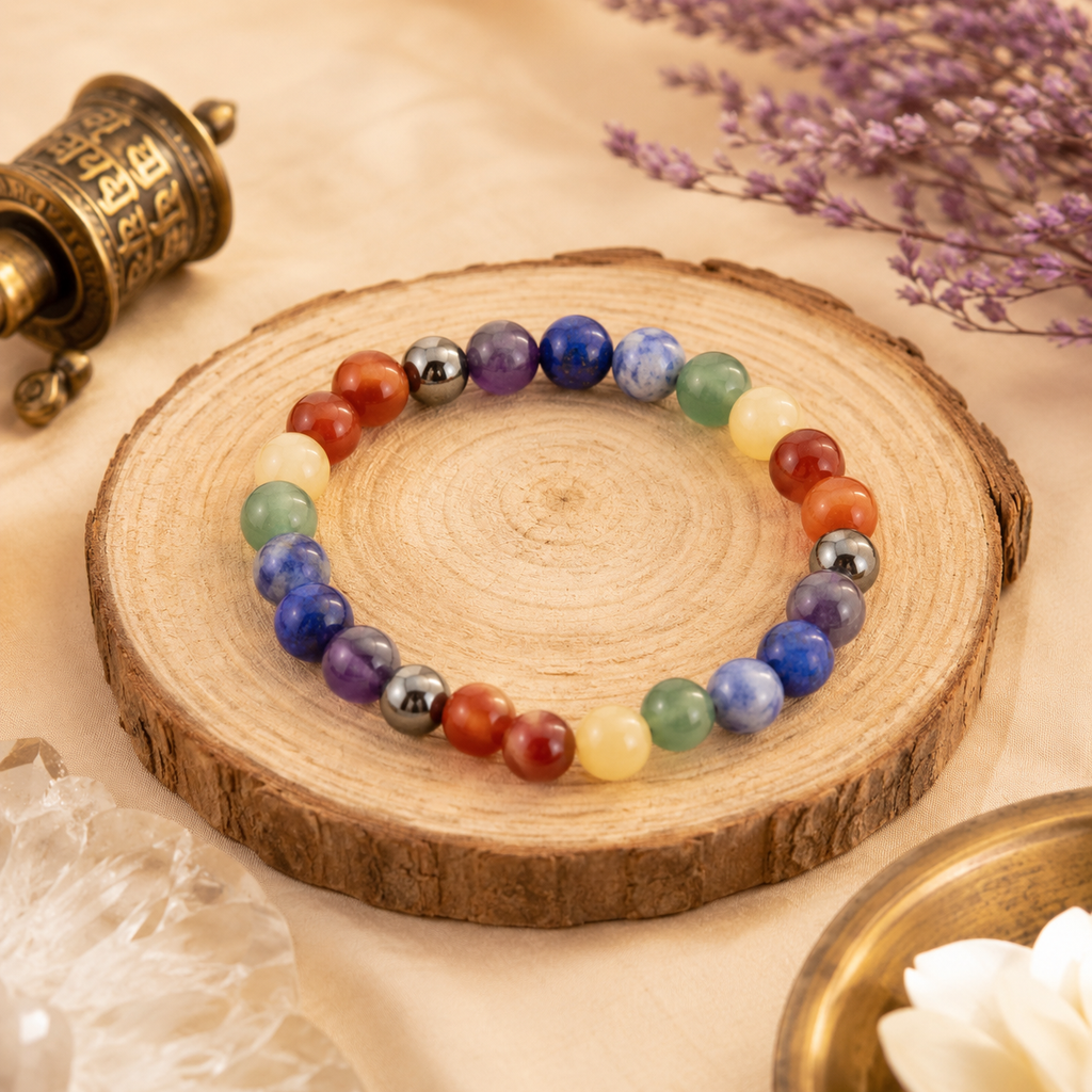 7 Chakra Natural Stone Bracelet - Balance, Energy & Positive Vibes