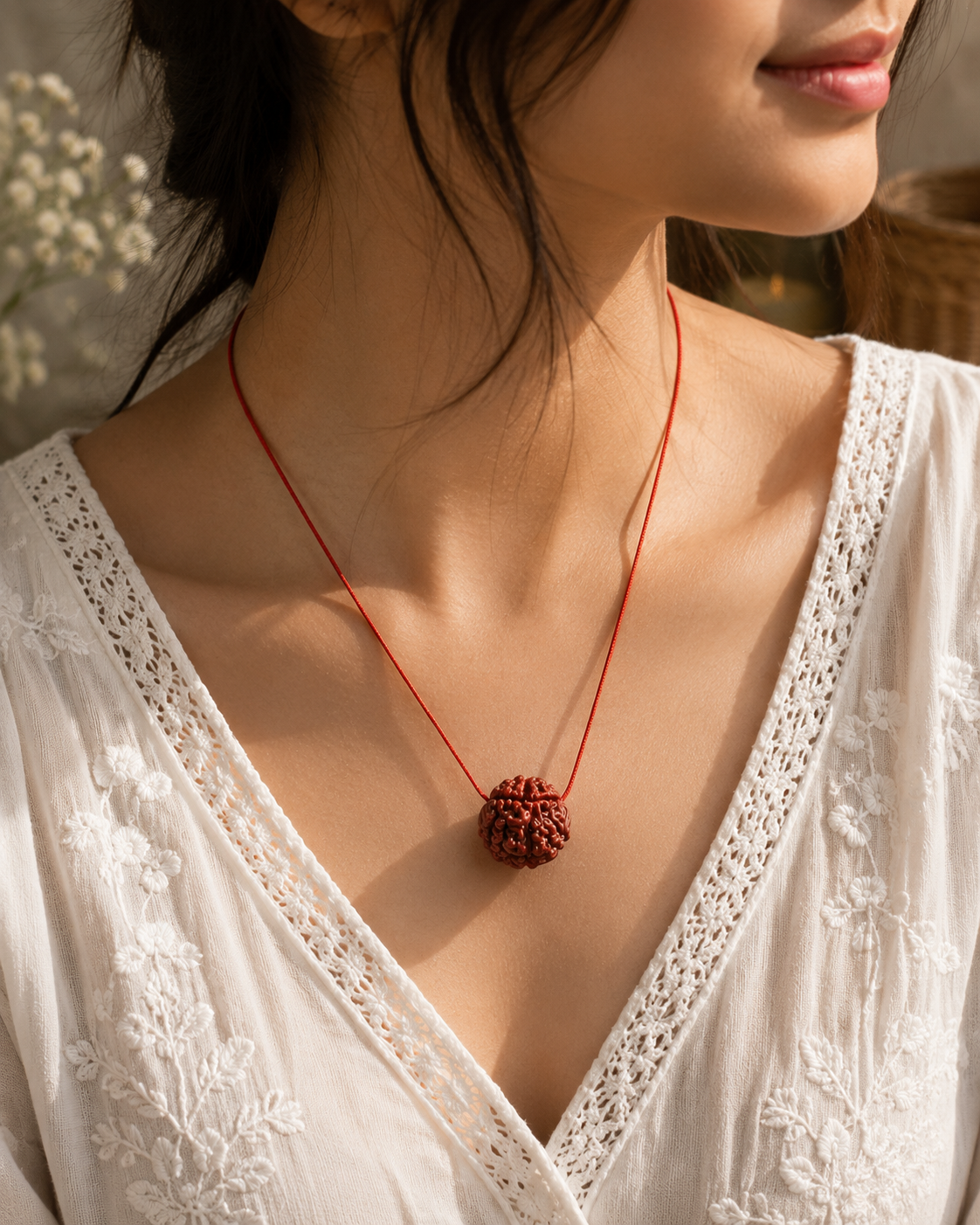 Original Panchmukhi Rudraksha with Red Thread