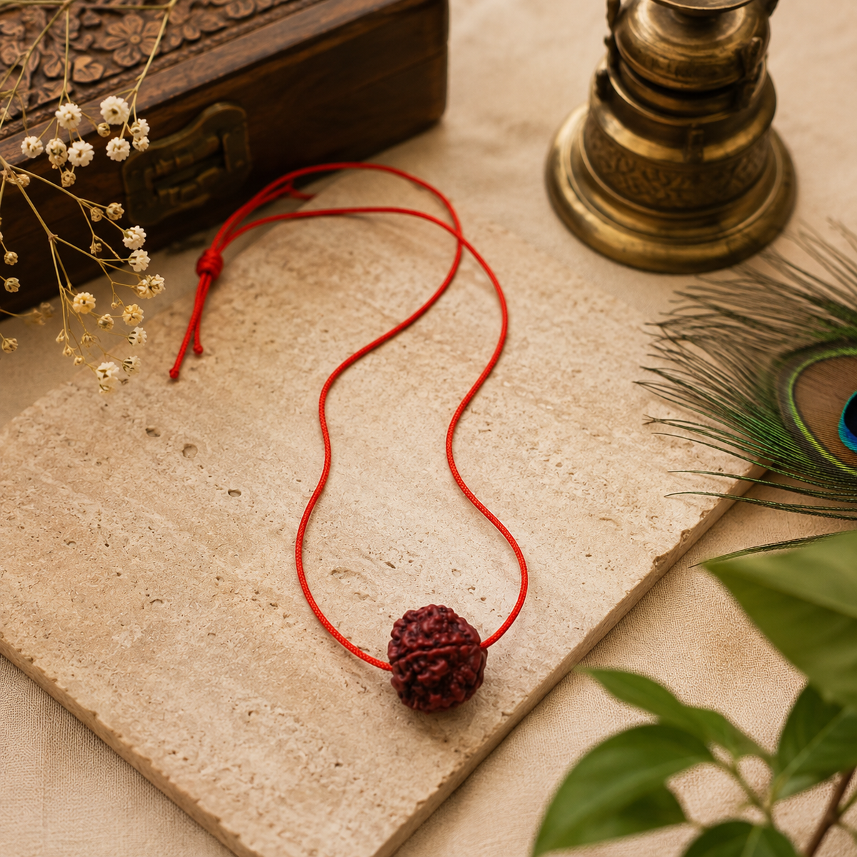 Original Panchmukhi Rudraksha with Red Thread